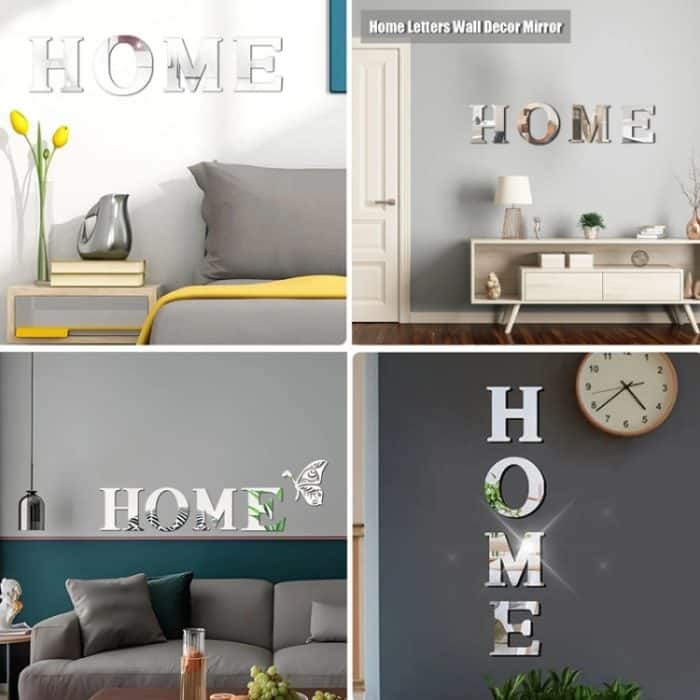 HOME Familie Slogan 3D Acryl Spiegel Wandaufkleber Foyer Tür Dekoration – Bild 8
