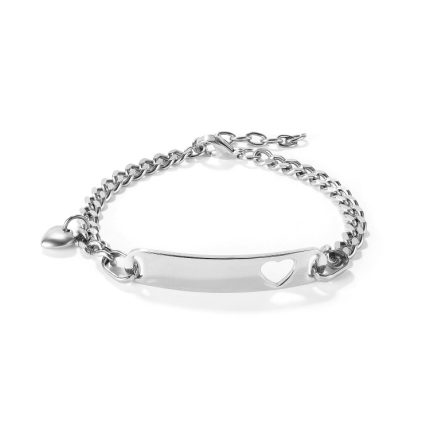 OPK 1151 Armband aus glattem Skelett-Herz aus Edelstahl
