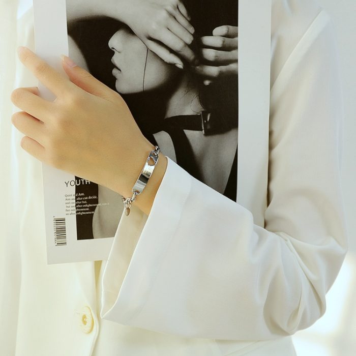 OPK 1151 Armband aus glattem Skelett-Herz aus Edelstahl – Bild 5