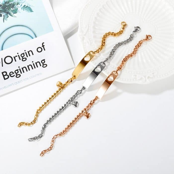 OPK 1151 Armband aus glattem Skelett-Herz aus Edelstahl – Bild 2