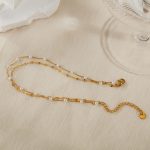 OPK GZ205 Personalisierte Edelstahl Temperament Doppelschicht gestapelt Perlen Fußkettchen – Bild 2