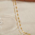 OPK GZ205 Personalisierte Edelstahl Temperament Doppelschicht gestapelt Perlen Fußkettchen – Bild 3