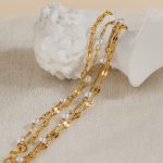 OPK GZ205 Personalisierte Edelstahl Temperament Doppelschicht gestapelt Perlen Fußkettchen – Bild 4