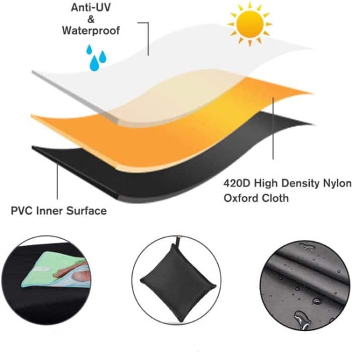 Rustikale verdickte Oxford-Stoff-Kaminholz-Abdeckung, für den Außenbereich, Terrasse, Kamin, Brennholzrahmen, wasserdichter Schatten, 122 x 61 x 107cm, 244 x 61 x 107cm – Bild 3