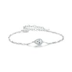 S925 Sterling Silber Platiniertes tropfenförmiges Zirkonarmband