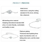 S925 Sterling Silber Platiniertes tropfenförmiges Zirkonarmband – Bild 3