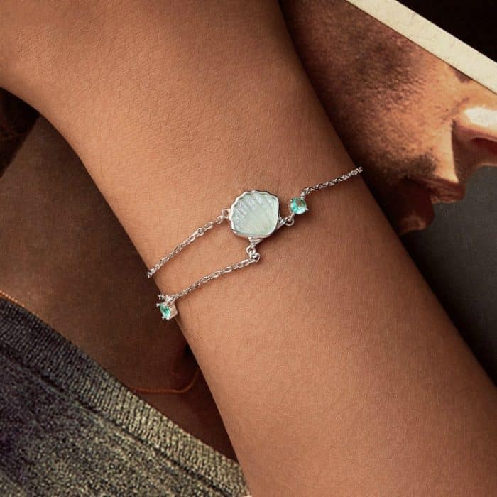 S925 Sterling Silber Platiniertes Muschelarmband im Sommer-Ozean-Stil – Bild 6