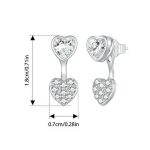 S925 Sterling Silber plattiert mit Platin und Zirkon Herz Ohrringe – Bild 2