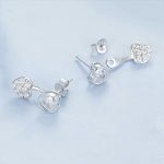 S925 Sterling Silber plattiert mit Platin und Zirkon Herz Ohrringe – Bild 4