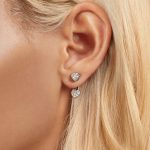 S925 Sterling Silber plattiert mit Platin und Zirkon Herz Ohrringe – Bild 7