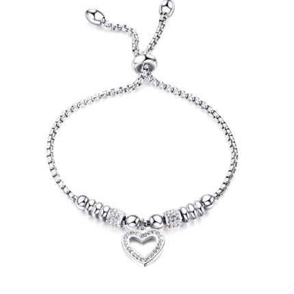 OPK 1022 Titanstahl-Herz-Zirkonia-Armband