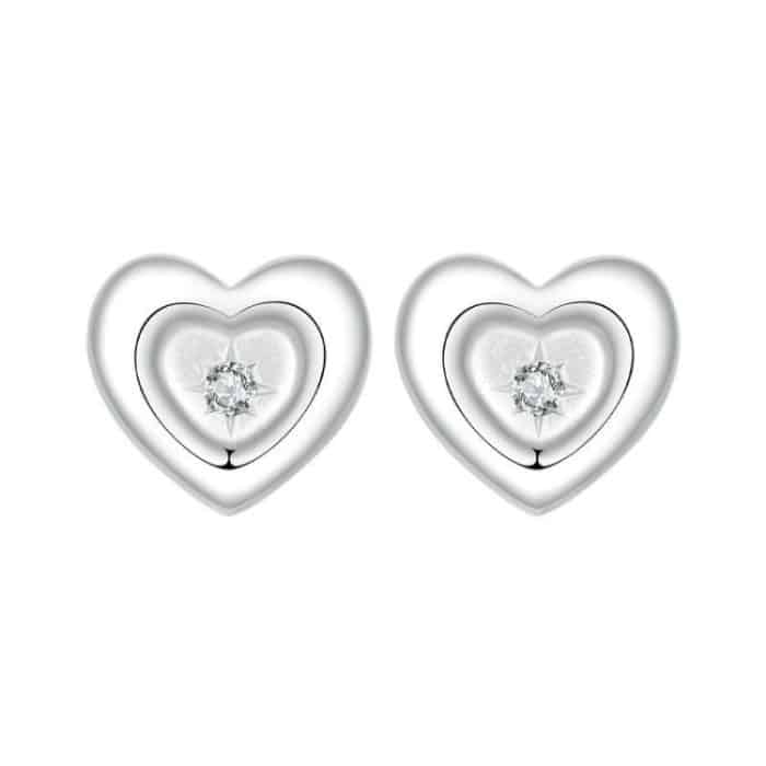 TBD0605255001A.jpg S925 Sterling Silber Platinierte herzförmige Sternohrringe – Bild 1
