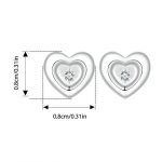 S925 Sterling Silber Platinierte herzförmige Sternohrringe – Bild 2