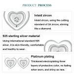 S925 Sterling Silber Platinierte herzförmige Sternohrringe – Bild 3