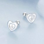 S925 Sterling Silber Platinierte herzförmige Sternohrringe – Bild 6