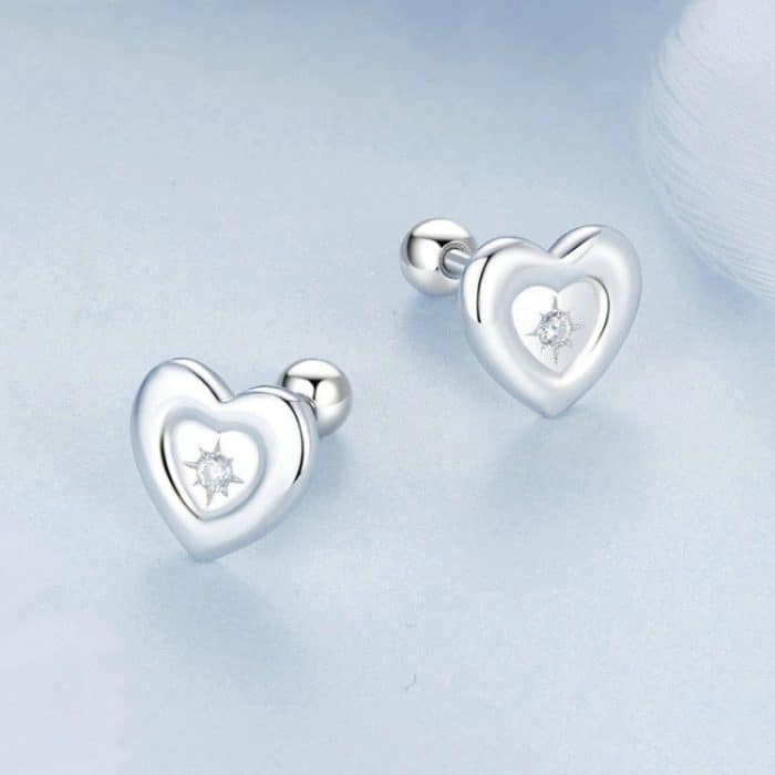 TBD06052550_B5.jpg S925 Sterling Silber Platinierte herzförmige Sternohrringe – Bild 6