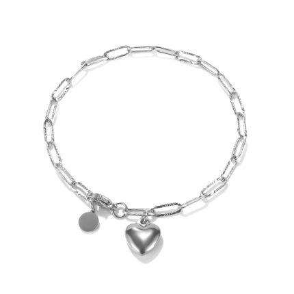 OPK 1161 Cool Style Pfirsich Herz Runder Anhänger Edelstahl Armband