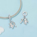 S925 Sterling Silber Platin beschichtet süße Bär Armband DIY Perlen – Bild 3