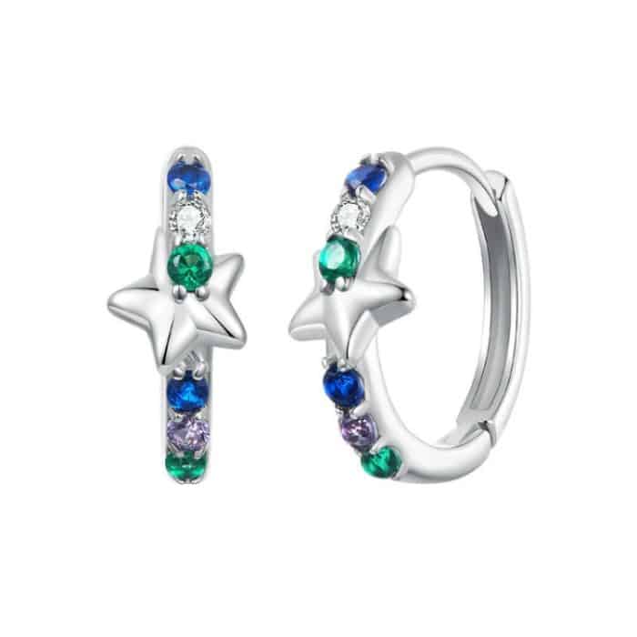 TBD0605262101A.jpg S925 Sterling Silber Platinierte Bunte Starlight Ohrclip-Ohrringe – Bild 1