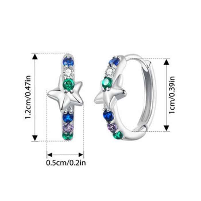 TBD06052621_B1.jpg S925 Sterling Silber Platinierte Bunte Starlight Ohrclip-Ohrringe – Bild 2