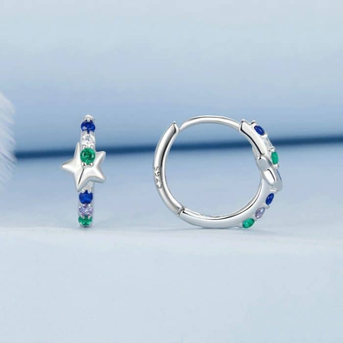 TBD06052621_B5.jpg S925 Sterling Silber Platinierte Bunte Starlight Ohrclip-Ohrringe – Bild 6