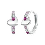 S925 Sterling Silber Platinierte bunte herzförmige Ohrringe