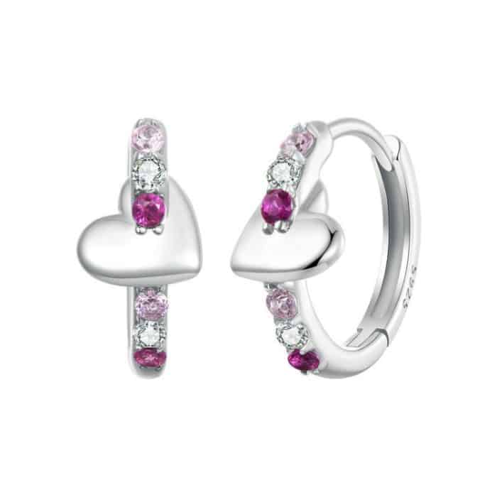 TBD0605262501A.jpg S925 Sterling Silber Platinierte bunte herzförmige Ohrringe – Bild 1