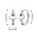 S925 Sterling Silber Platinierte bunte herzförmige Ohrringe – Bild 2
