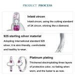 S925 Sterling Silber Platinierte bunte herzförmige Ohrringe – Bild 3