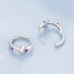 S925 Sterling Silber Platinierte bunte herzförmige Ohrringe – Bild 4
