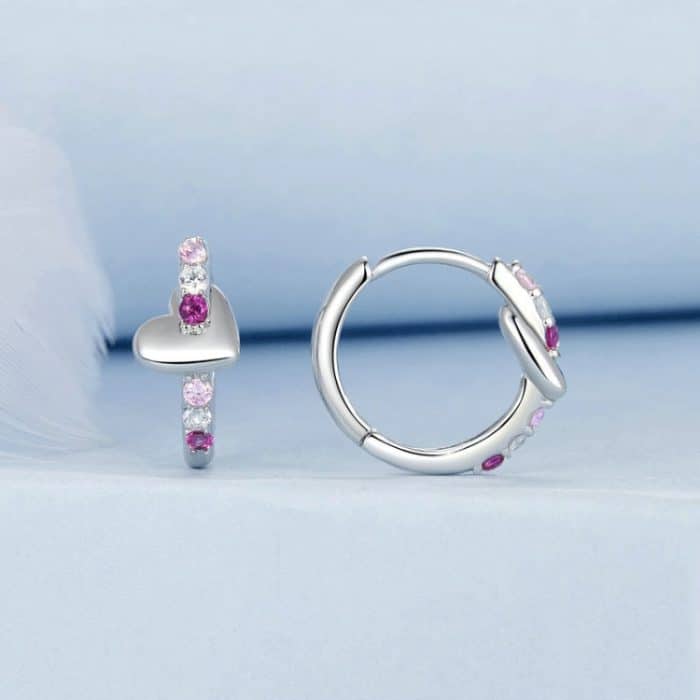 TBD06052625_B4.jpg S925 Sterling Silber Platinierte bunte herzförmige Ohrringe – Bild 5