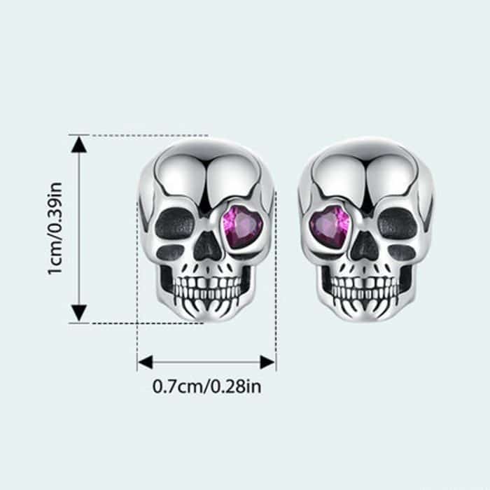 TBD06052690_B1.jpg S925 Sterling Silber Oxidierte Dunkle Stil Totenkopf Ohrringe Halloween Ohrringe – Bild 2
