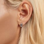 S925 Sterling Silber Oxidierte Dunkle Stil Totenkopf Ohrringe Halloween Ohrringe – Bild 7