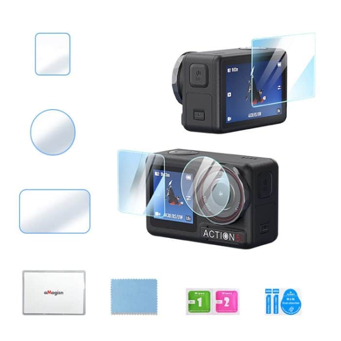 Für DJI Osmo Action 5 Pro aMagisn 9H Härte gehärtetes Glas-Set, Package A, Package B – Bild 1