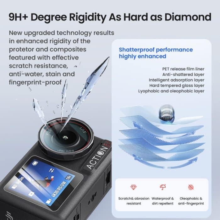 Für DJI Osmo Action 5 Pro aMagisn 9H Härte gehärtetes Glas-Set, Package A, Package B – Bild 5