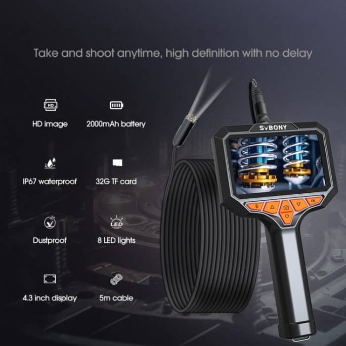 SVBONY SM501 Industrie-Endoskop 2 Megapixel HD 4,3-Zoll-IP67 wasserdichte Sonde – Bild 2