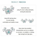 S925 Sterling Silber Platinierte Glücksklee-Ohrringe – Bild 4