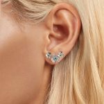 S925 Sterling Silber Platinierte Glücksklee-Ohrringe – Bild 5