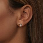 S925 Sterling Silber Platinierte zweifarbige Herzohrringe – Bild 5