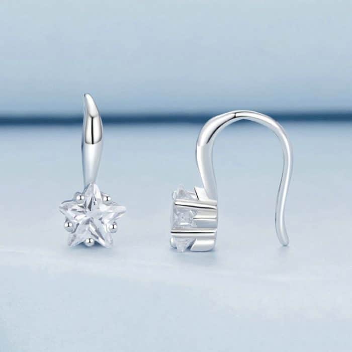 S925 Sterling Silber Stern Zirkon Weibliche Ohrringe – Bild 2