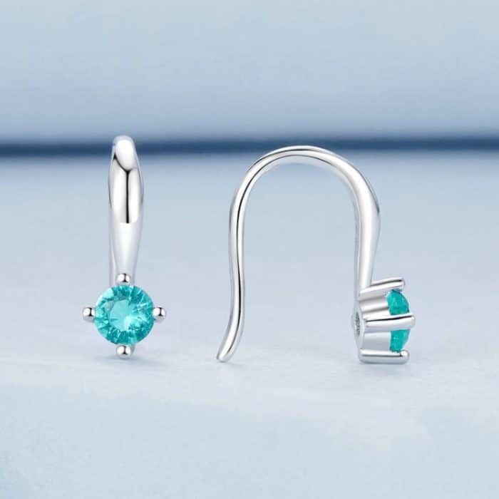 S925 Sterling Silber Elegante grüne Ohrringe – Bild 2