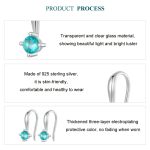 S925 Sterling Silber Elegante grüne Ohrringe – Bild 4