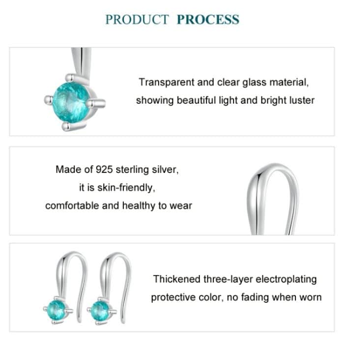 S925 Sterling Silber Elegante grüne Ohrringe – Bild 4