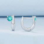 S925 Sterling Silber Platinierte Grüne Weibliche Ohrringe – Bild 3