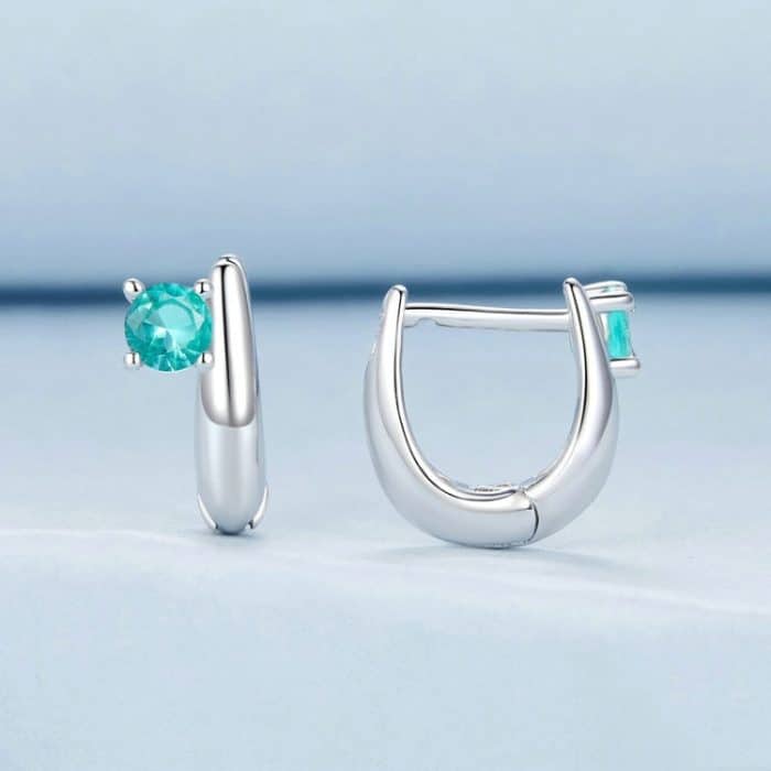 S925 Sterling Silber Platinierte Grüne Weibliche Ohrringe – Bild 3