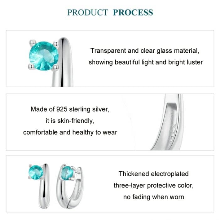 S925 Sterling Silber Platinierte Grüne Weibliche Ohrringe – Bild 4