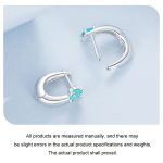 S925 Sterling Silber Platinierte Grüne Weibliche Ohrringe – Bild 5