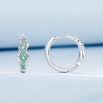 S925 Sterling Silber mit platinierten süßen grünen Ozeanwellen-Ohrringen – Bild 3