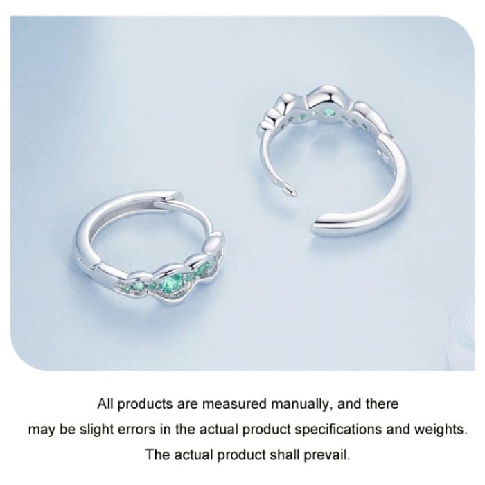 TBD06052777_B4.jpg S925 Sterling Silber mit platinierten süßen grünen Ozeanwellen-Ohrringen – Bild 5