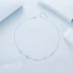 S925 Sterling Silber Platinierte vierblättrige Kleeblatt Sternförmige Schlüsselbein Halskette – Bild 2